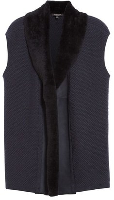 Lafayette 148 New York Women's Stretch Cashmere Cap Sleeve Vest With Genuine Shearling Trim
