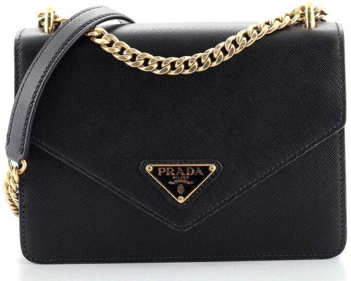 Prada Chain Flap Bag Saffiano Leather Small - ShopStyle