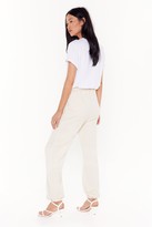 Thumbnail for your product : Nasty Gal Womens Running Behind High-Waisted Belted Joggers - Cream - 8