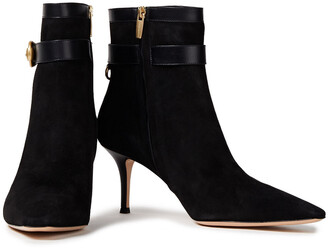 Gianvito Rossi Leather-trimmed Suede Ankle Boots