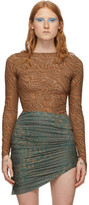 Thumbnail for your product : MAISIE WILEN Brown and Taupe Patterned Bodysuit