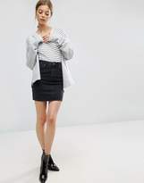 Thumbnail for your product : ASOS Design DESIGN denim original high waisted skirt in washed black