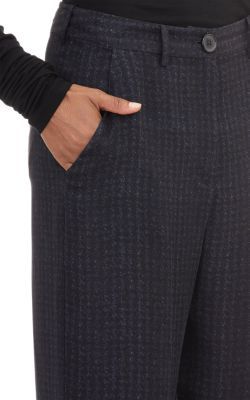 Maison Margiela Tweed-Print Wide-Leg Trousers-Blue
