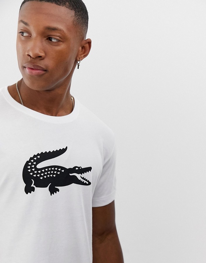 Lacoste Sport large croc logo t-shirt in white - ShopStyle