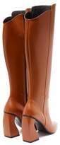 Thumbnail for your product : Marques Almeida Point Toe Leather Knee High Boots - Womens - Tan
