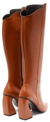 Marques Almeida Point Toe Leather Knee High Boots - Womens - Tan