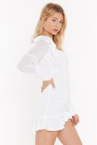Thumbnail for your product : Nasty Gal Womens Fancy Seeing You Here Mesh Ruffle Dress - White - 12
