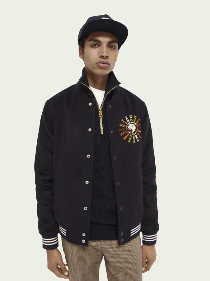 Scotch & Soda Wool-blend artwork bomber jacket | Men - ShopStyle