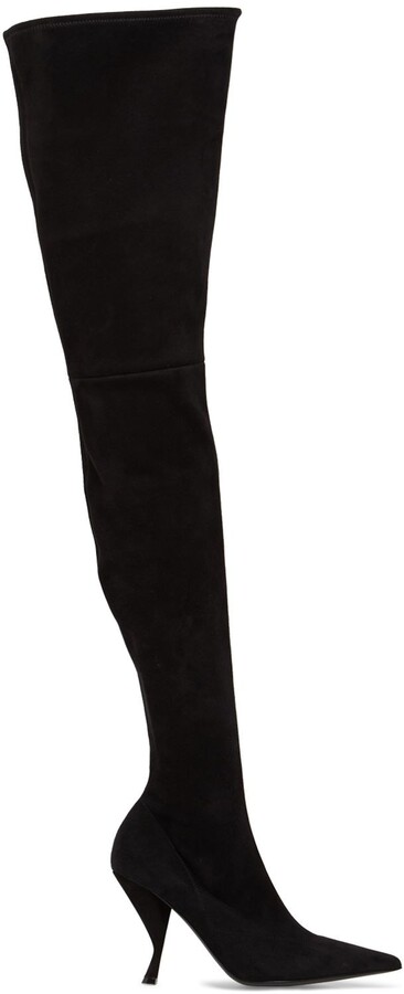 Details about   Atalina BDW3022 Black Suede Over The Knee Round Toe High Thick Heel Dress Boot 