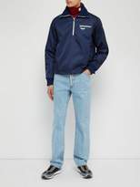 Thumbnail for your product : Prada Logo-patch High-neck Jacket - Mens - Blue