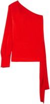 Thumbnail for your product : Stella McCartney One-shoulder Draped Satin-crepe Top