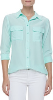 Thumbnail for your product : Equipment Vintage Slim Signature Blouse, Ice Green