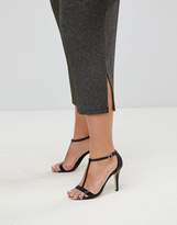 Thumbnail for your product : ASOS Curve Awkward Wide Leg Trousers In Metallic Sparkle