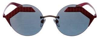 Bvlgari Round Mirrored Sunglasses