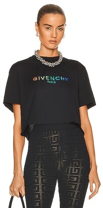 Givenchy Cropped Masculine T-Shirt in Black