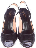 Thumbnail for your product : Sergio Rossi Patent Leather Peep-Toe Pumps