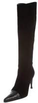Thumbnail for your product : Sergio Rossi Cap-Toe Knee-High Boots Black Cap-Toe Knee-High Boots