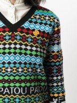 Thumbnail for your product : Patou geometric-pattern V-neck jumper