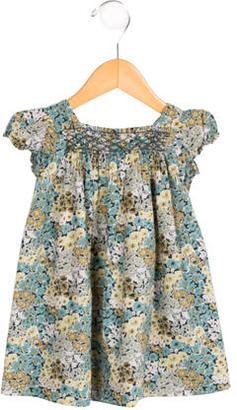 Bonpoint Girls' Floral Print Gathered-Accented Dress