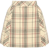 Thumbnail for your product : DELPOZO Checked wool-blend crepe mini skirt