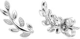 Thumbnail for your product : Gemondo - O Leaf Diamond Pave Climber Earrings In White Gold