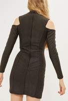Thumbnail for your product : Topshop Cold shoulder velvet dress