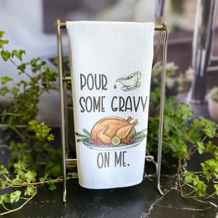 Pour Some Gravy On Me Microfiber Dish Towel - Thanksgiving Kitchen Decor