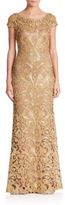 Thumbnail for your product : Tadashi Shoji Cord Lace Cap Sleeve Gown
