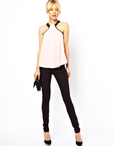 Thumbnail for your product : ASOS PETITE Exclusive Cami Top With Knot Detail And Open Back