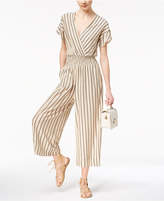 Thumbnail for your product : Marella Linen Smocked Wide-Leg Surplice Jumpsuit