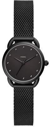 Fossil Tailor Three-Hand Black Stainless Steel Watch jewelry