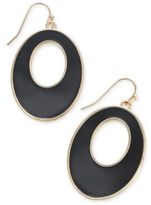 Thumbnail for your product : Thalia Sodi Gold-Tone & Jet Stone Oval Drop Hoop Earrings, Created for Macy's