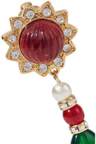 Thumbnail for your product : Kenneth Jay Lane Gold-plated, Crystal And Faux Pearl Clip Earrings - one size