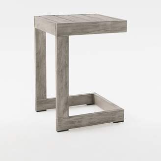 west elm Portside Outdoor C-Shaped Side Table - Weathered Gray