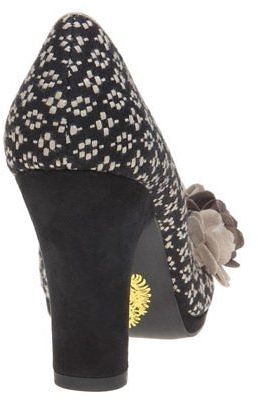 Ruby Shoo New Womens Black Natural Eva Textile Shoes Floral Slip On
