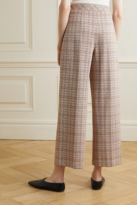 Rosetta Getty Cropped Checked Stretch-ponte Straight-leg Pants - Brown -  ShopStyle