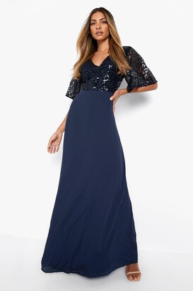 blue sequin evening gown
