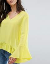 Thumbnail for your product : MANGO Ruffle Flute Sleeve Top