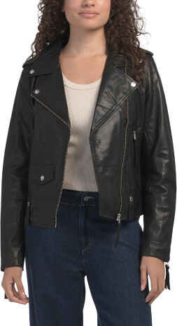 TJMAXX Leather Morgan Jacket For Women, Polyester/Leather