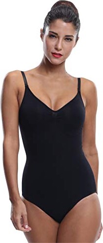 Franato Women's Bodysuit Firm Control Tight Slim Smooth Tank Thong  Shapewear Black(Size: 3XL) - ShopStyle