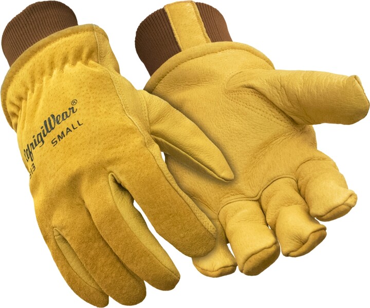 RefrigiWear Men's Warm Fleece Lined Fiberfill Insulated Leather Gloves