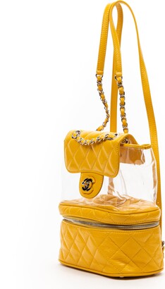 Chanel 2010s Rare Mouton Yellow and Blue Small Tote · INTO