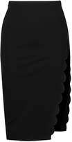 Thumbnail for your product : boohoo Petite Scallop Detail Slit Midi Skirt