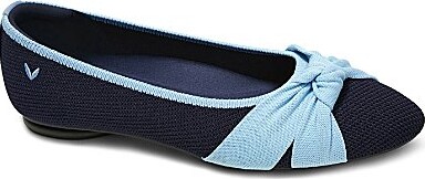 VIVAIA Bibi Color-Block Stretch Knit Knotted Ballet Flats