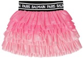 Thumbnail for your product : Balmain Kids Tiered tulle skirt