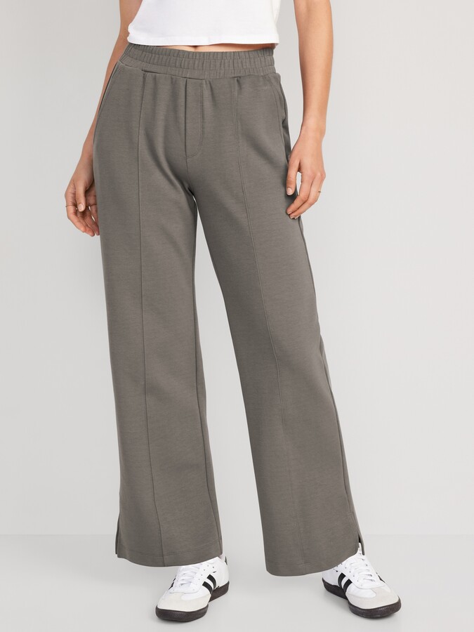 Old Navy High-Waisted Dynamic Fleece Wide-Leg Trouser Pants for Women -  ShopStyle