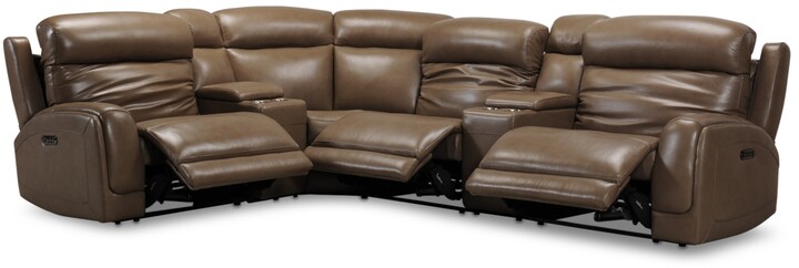 Winterton 6 Pc Leather Sectional Sofa, Danvors 7 Pc Leather Sectional Sofa With 3 Power Recliners