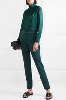 Thumbnail for your product : By Malene Birger Wildi Pleated Satin Blouse - Green