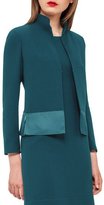 Thumbnail for your product : Akris Ilke Hook-Front Wool Jacket, Seabiscuit Petrol