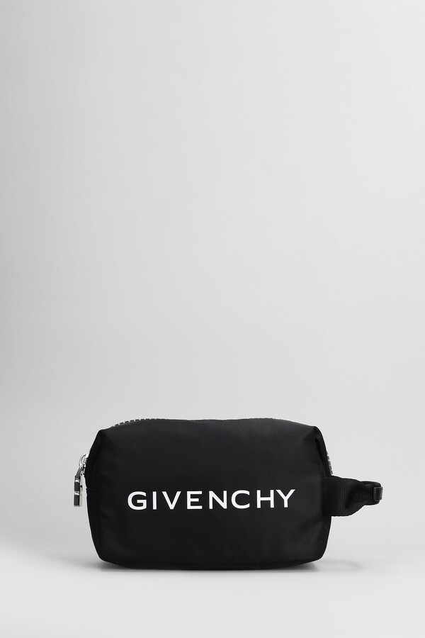 Givenchy G-zip Clutch In Black Polyamide
